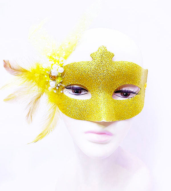 Altın Renk Simli İnci Maskesi