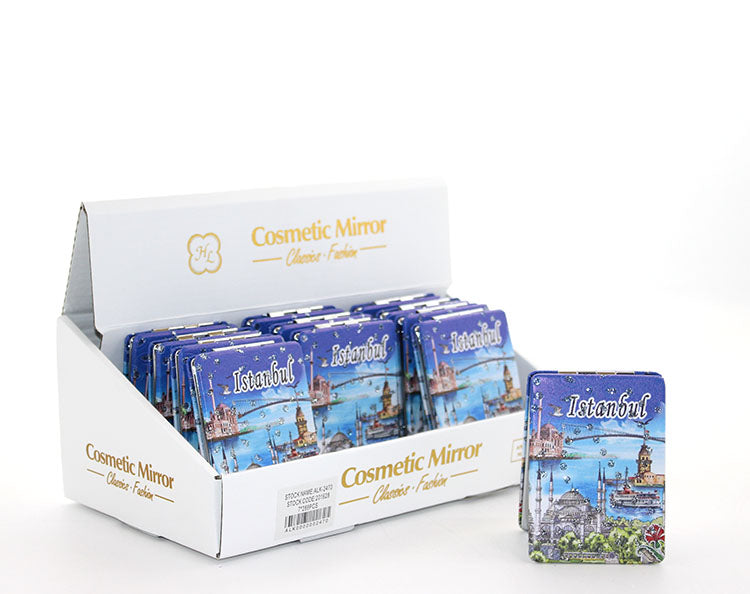 Taşlı İstanbul Tasarımı El Aynası İnce Model 25