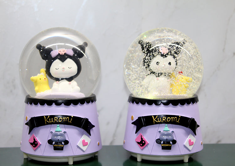 Kuromi Işıklı Müzikli Kar Küresi Orta Boy Model 2