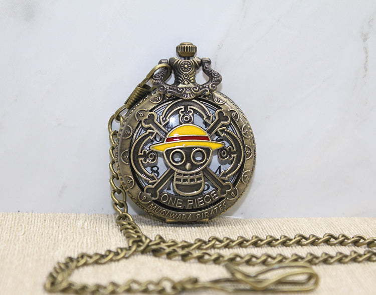 One Piece Tasarımlı Köstekli Saat