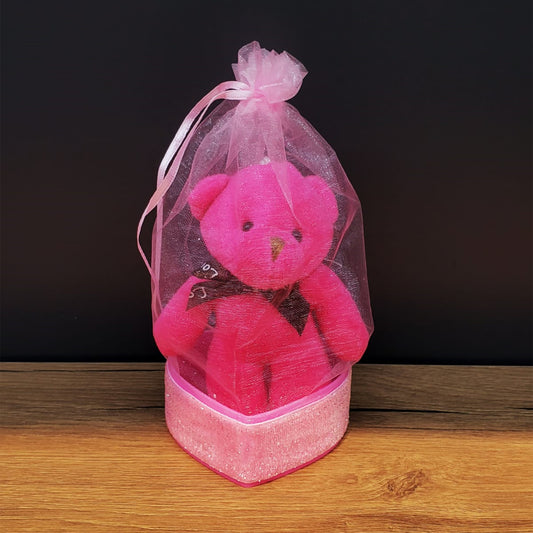 Pembe Hediyelik Kese İçinde Ayıcık