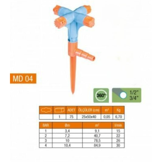 4 Yönlü &amp; Normal Sprink Fıskiye (Kısa Meme)