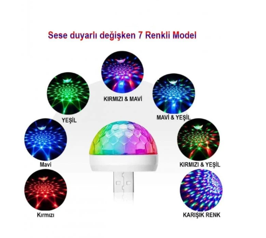 Usb Girişli Sese Duyarlı Disko Topu