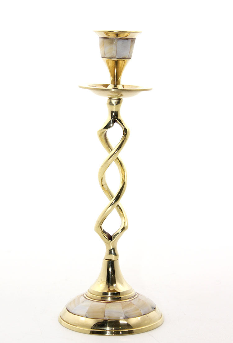 Tekli Pirinç Sedefli Şamdan Model 2