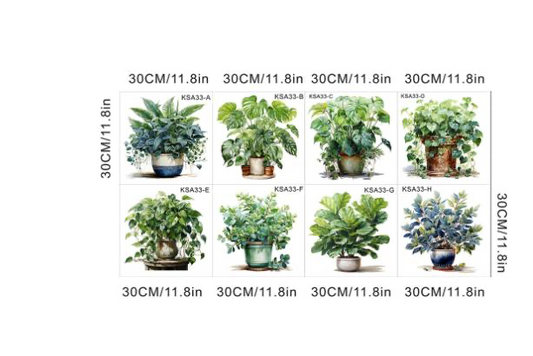 Tropikal Bitkiler Duvar Stickerı Model A