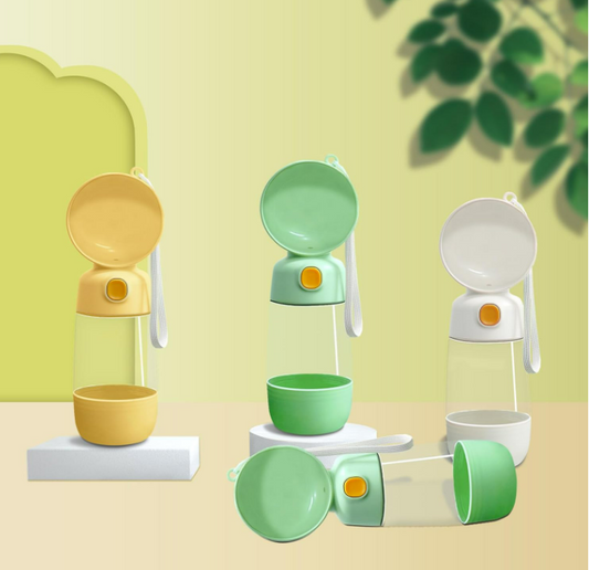 Taşınabilir Evcil Hayvan Mama Hazneli Su Matarası