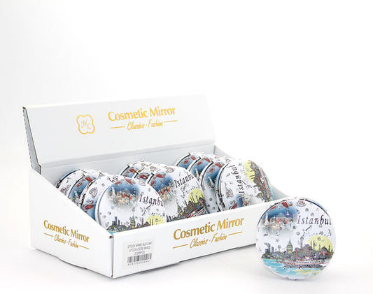 Taşlı İstanbul Tasarımı El Aynası Kalın Model 4
