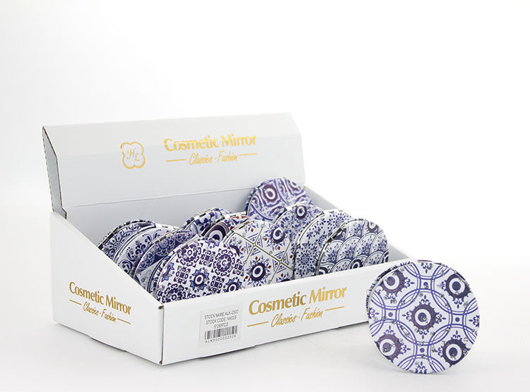 Taşlı Nazar Boncuklu Yuvarlak El Aynası İnce