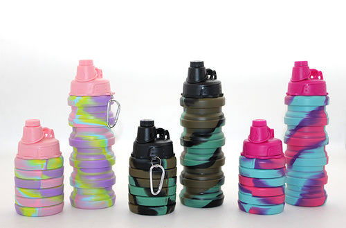 Katlanabilir Portatif Silikon Su Şişesi 500 Ml Model 2