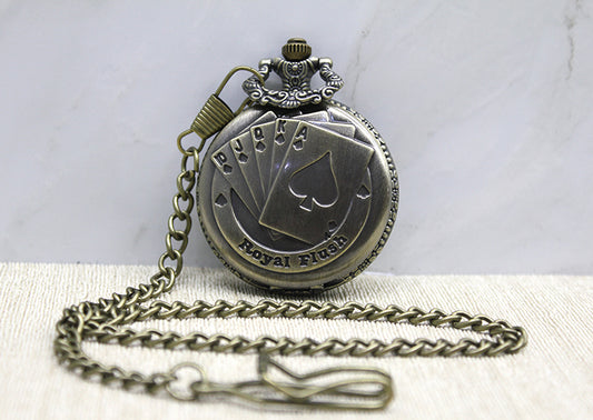 Oyun Kartı Tasarımlı Köstekli Saat