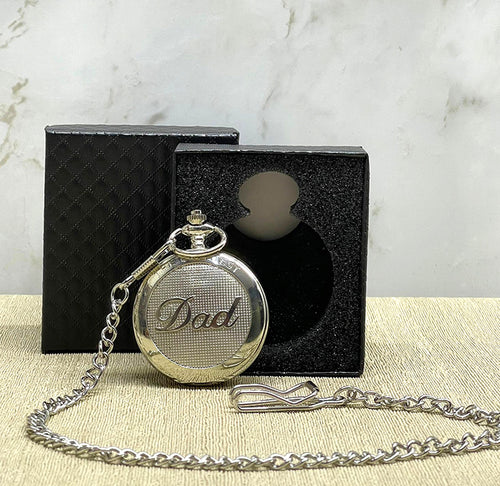 Özel Kutulu Dad (Baba) Tasarımlı Gümüş Köstekli Saat