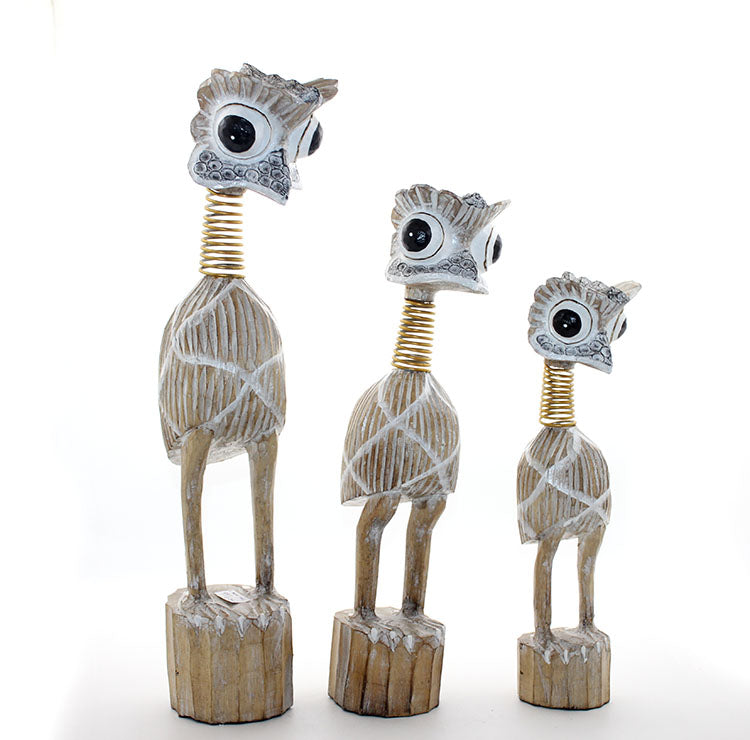 Ahşap 3'lü Emu Kuşu Seti