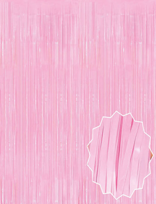 Soft Pembe Püsküllü Kapı Perdesi