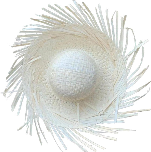 Tropikal Parti Beyaz Hasır Hawaii Şapkası